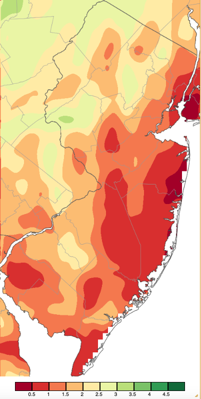 Precipitation across New Jersey from 8 AM on August 7th through 8 AM August 10th based on a PRISM (Oregon State University) analysis generated using NWS Cooperative, CoCoRaHS, NJWxNet, and other professional weather station observations.