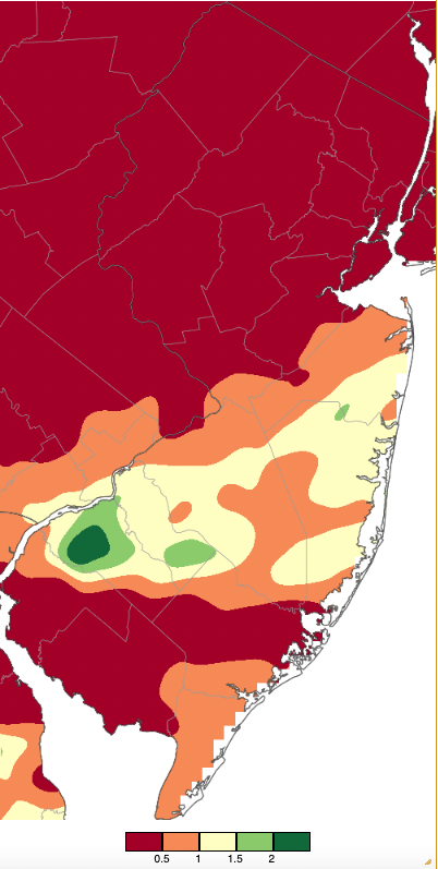 Precipitation across New Jersey from 7AM on August 10th through 7AM August 12th based on a PRISM (Oregon State University) analysis generated using generated using NWS Cooperative and CoCoRaHS observations.