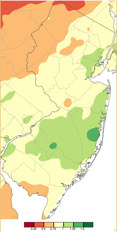 Precipitation across New Jersey from 7 AM on December 15th through 7 AM December 17th based on a PRISM (Oregon State University) analysis generated using NWS Cooperative, CoCoRaHS, NJWxNet, and other professional weather station observations.