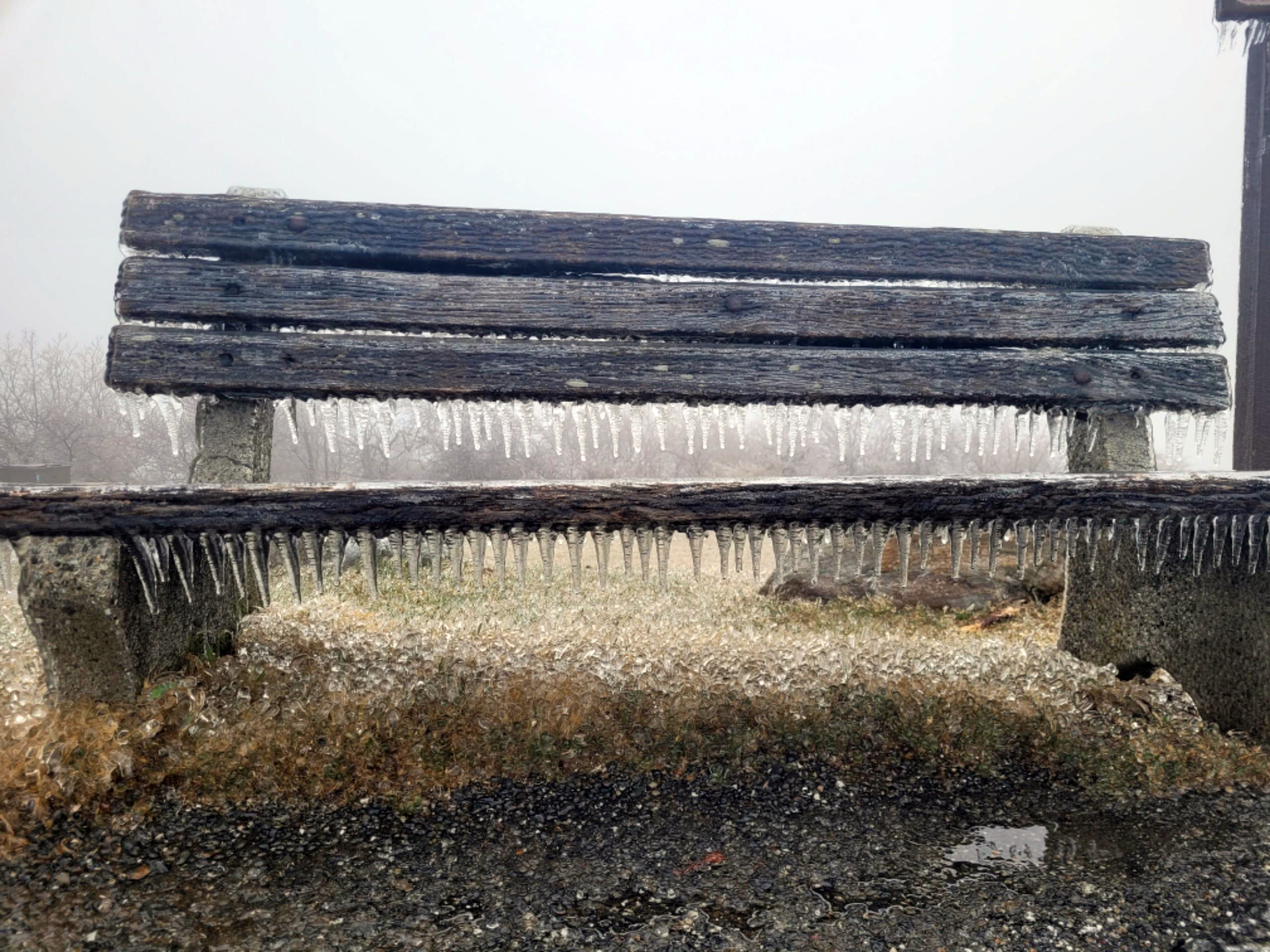 Freezing rain accumulation at High Point State Park on March 24th.