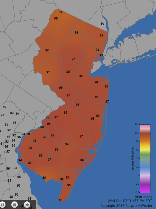 Figure 6. Heat index at 1:55 PM on October 2nd.