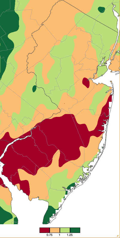 January 2025 precipitation map across New Jersey based on a PRISM (Oregon State University) analysis generated using NWS Cooperative, CoCoRaHS, NJWxNet, and other professional weather station observations from approximately 7 AM on December 31, 2024 to 7 AM on January 31, 2025.