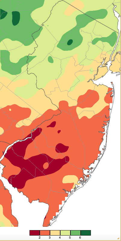 May 2024 precipitation across New Jersey based on a PRISM (Oregon State University) analysis generated using NWS Cooperative, CoCoRaHS, NJWxNet, and other professional weather station observations from 8 AM on April 30th to 8 AM on May 31st.