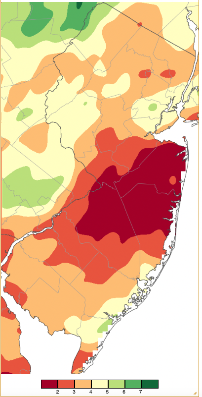 September 2022 precipitation across New Jersey based on a PRISM (Oregon State University) analysis generated using NWS Cooperative and CoCoRaHS observations from 8 AM on August 31st to 8 AM on September 30th.