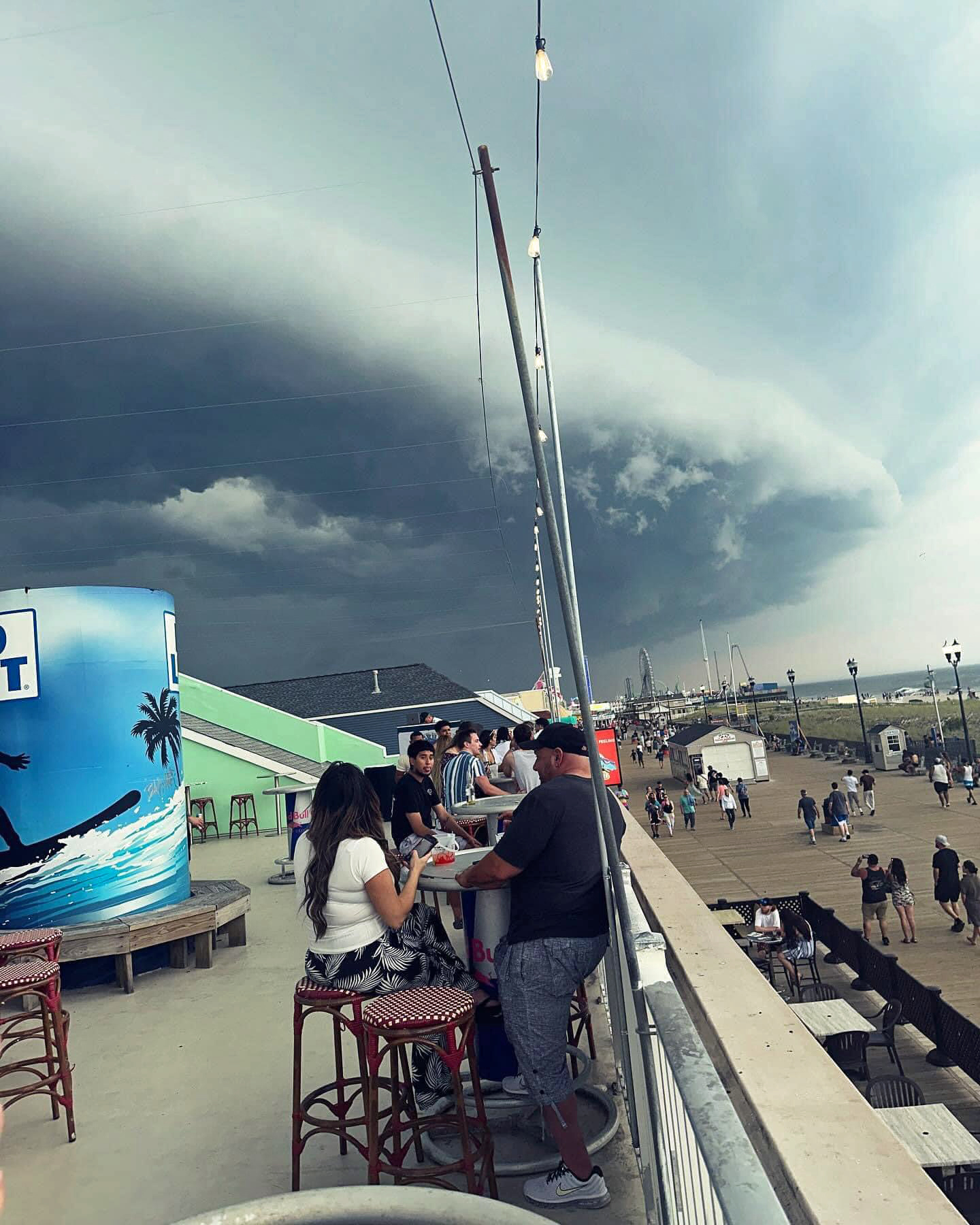 Shelf cloud along the Seaside Heights coast as storm approaches during early evening on June 23rd.