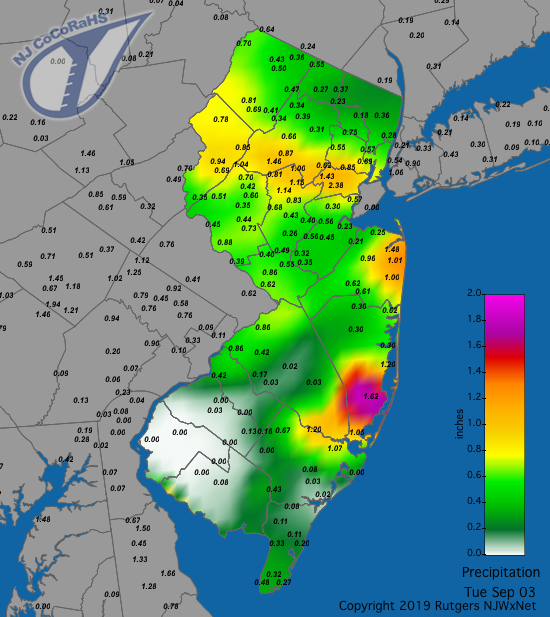 nj rainfall totals 2018