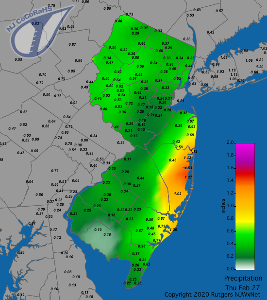 what is 100 year rainfall evetn in wall township mj